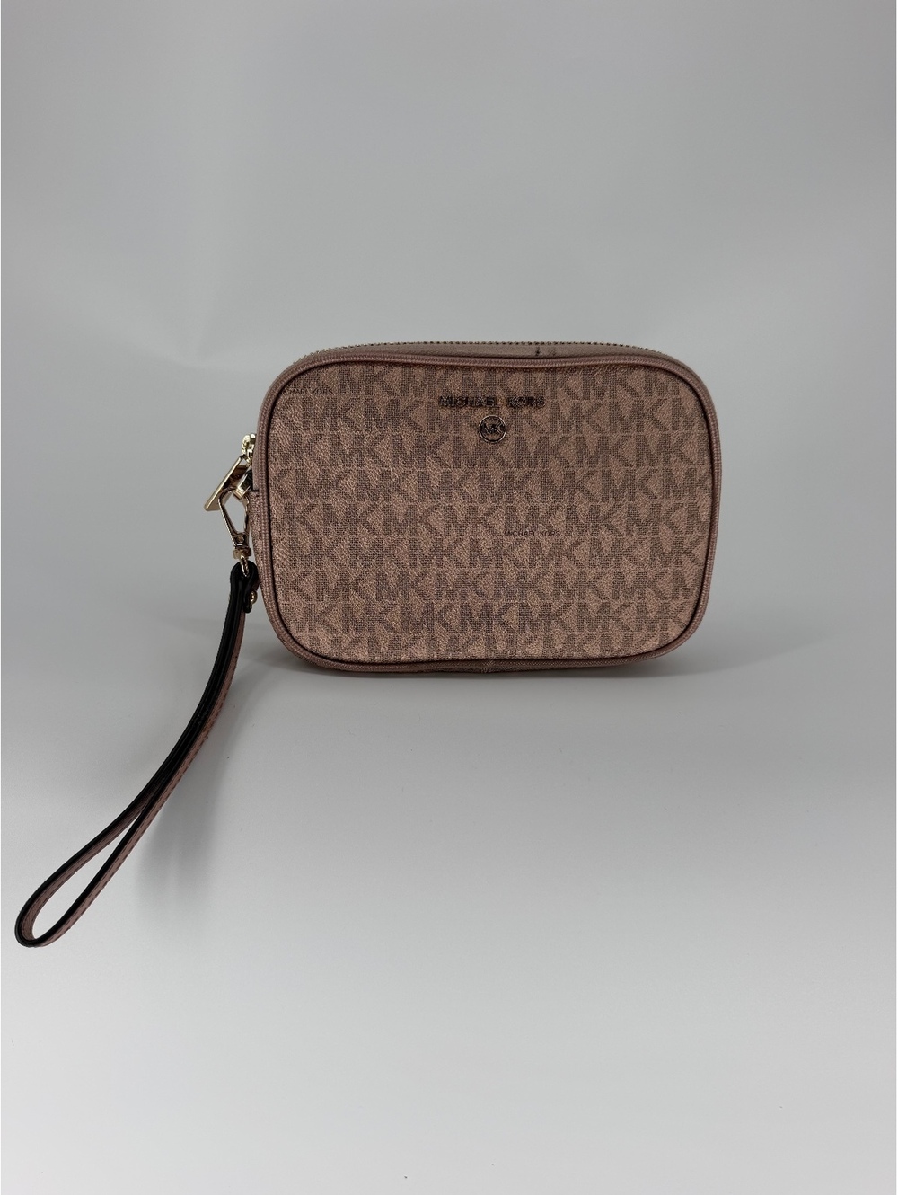 Michael Kors Signature Logo Wristlet Pouch in Brown